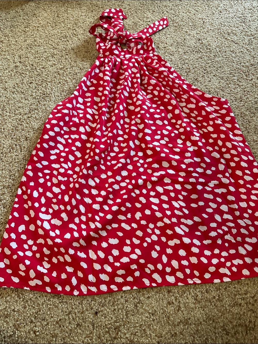 SHEIN Red and White Printed Maxi Skirt